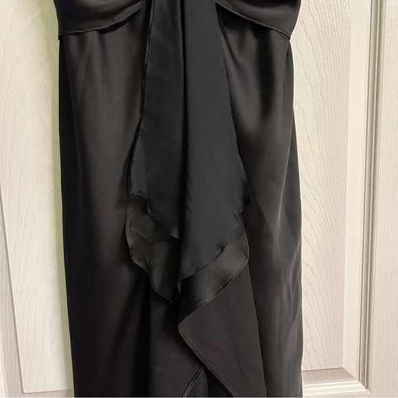 Black Whimsigoth Maxi Dress Formal Satin Silk Sz 2 Fairy Grunge y2k V-Neck - Picture 4 of 13